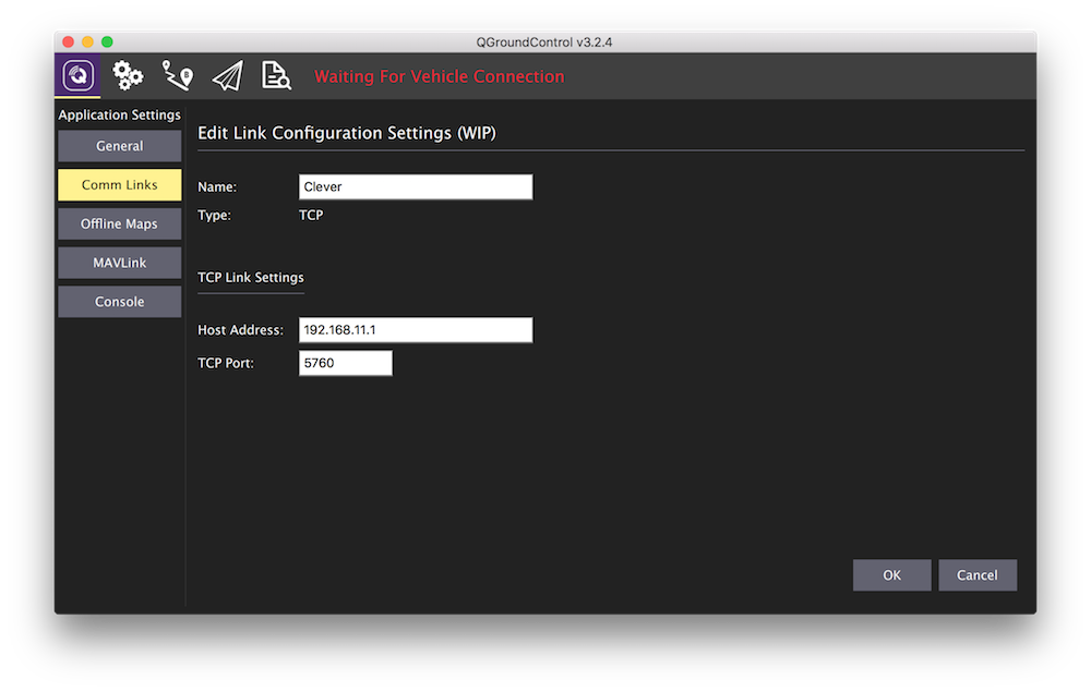 QGroundControl TCP connection