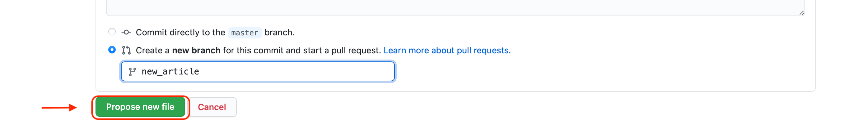 GitHub Propose New File