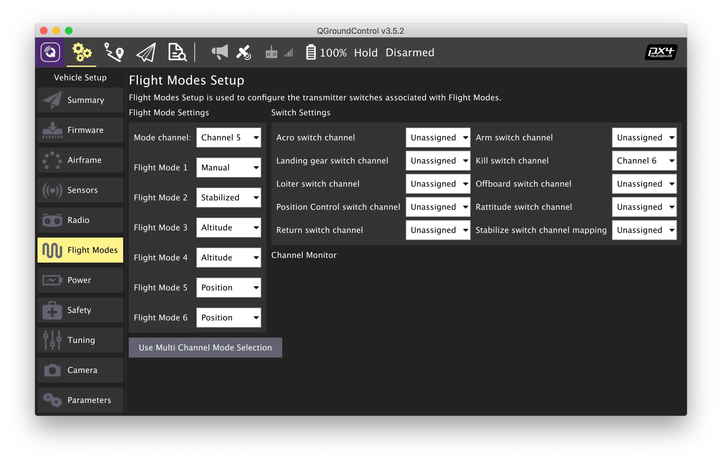 QGroundControl modes