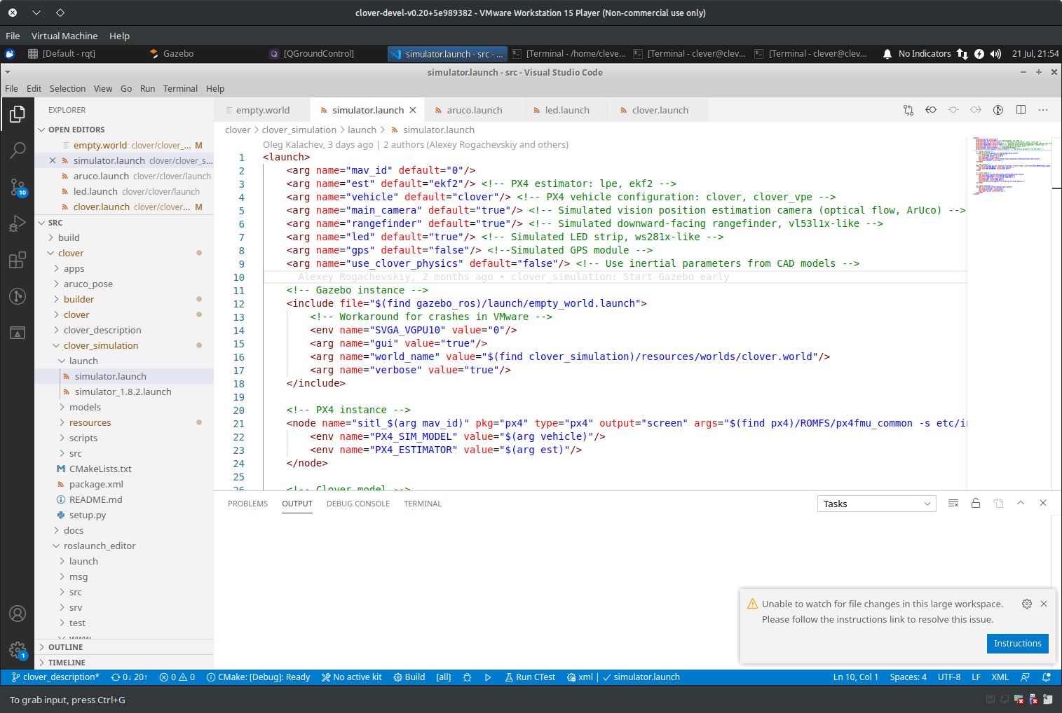 vscode with simulator.launch open